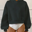 Dazy sudadera casual de cuello redondo clasica de felpa para mujer