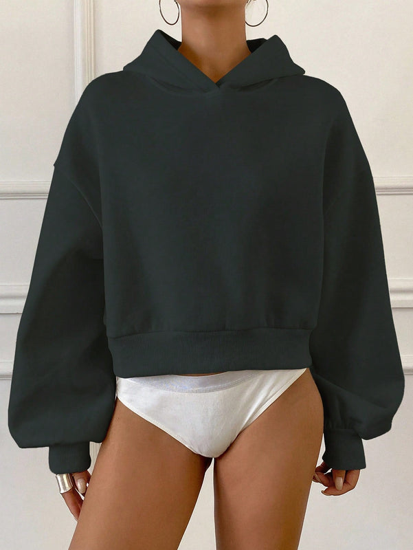 Dazy sudadera casual de cuello redondo clasica de felpa para mujer