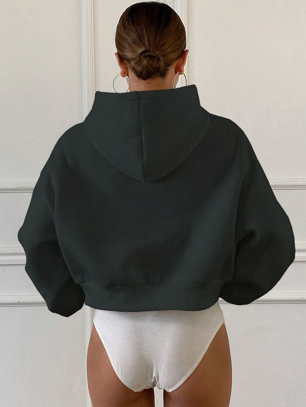 Dazy sudadera casual de cuello redondo clasica de felpa para mujer