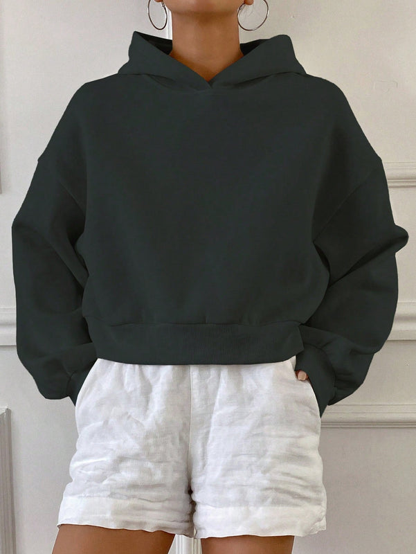 Dazy sudadera casual de cuello redondo clasica de felpa para mujer