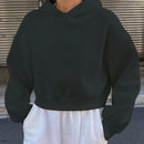 Dazy sudadera casual de cuello redondo clasica de felpa para mujer