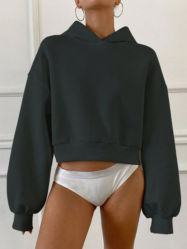 Dazy sudadera casual de cuello redondo clasica de felpa para mujer