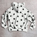 Muchic sudadera con capucha con estampado de leopardo minimalista informal, impreso en toda la prenda, otono invierno