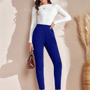 Emery rose pantalones casuales ajustados de unicolor para mujer, uso diario