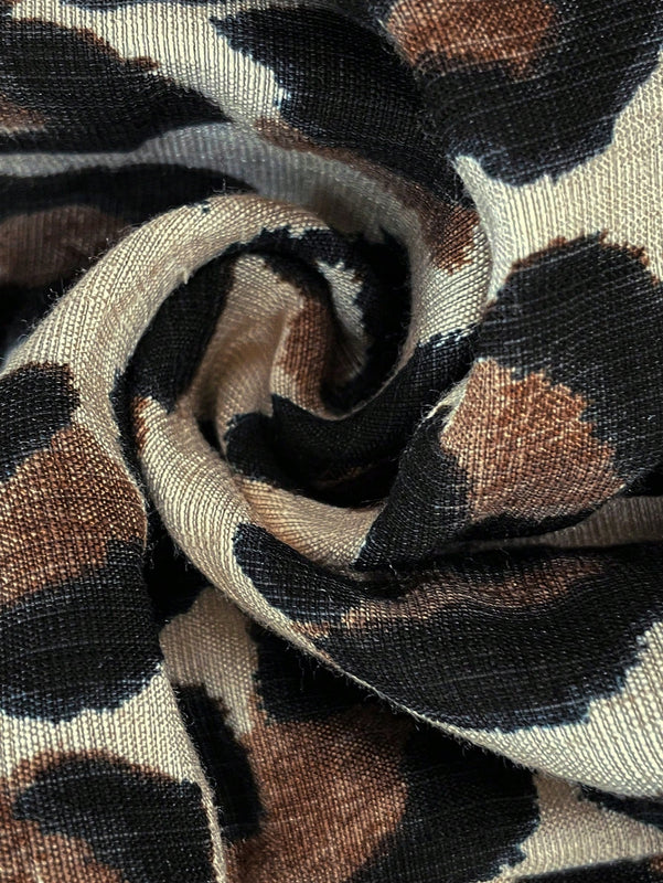 Lune pantalones de mujer de pierna ancha con cintura elastica y estampado de leopardo, atuendo casual para vacaciones o profesores