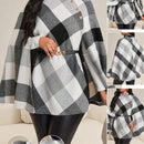 Lady abrigo de mujer de manga larga con cuello alto, botones dorados, estilo elegante para ocasiones casuales, de fiesta, boda, de oficina, en otono e invierno, en colores negro, blanco y gris, talla grande, nuevo.