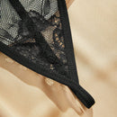 Set de 3 piezas de pantis de encaje transparente con diseno de lazo sexy para mujer