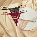 Set de 3 piezas de pantis de encaje transparente con diseno de lazo sexy para mujer