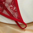 Set de 3 piezas de pantis de encaje transparente con diseno de lazo sexy para mujer