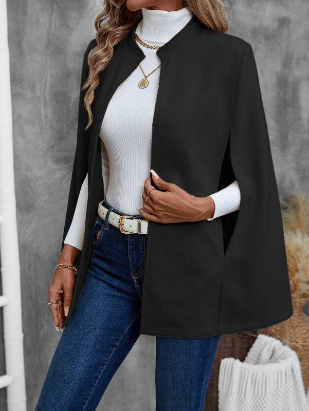 Emery rose ropa de otono para mujer, abrigo de lana con estilo de capa elegante para mujer, ropa de oficina para mujer