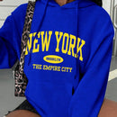 Essnce sudadera con capucha informal con cordon y estampa de letras, talla grande, para otono/invierno