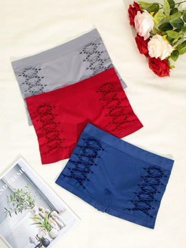 Set de 3 paquetes de bragas sin costuras que levantan el trasero, antideslizantes, sexys, huecas, suaves y comodas