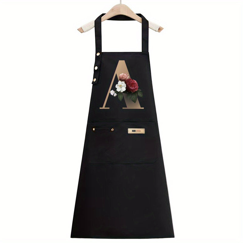 Un delantal de poliéster con correas ajustables para los hombros y bolsillos espaciosos, ideal para cocinar, jardinería, pintura, hornear y uso en restaurantes; un artículo imprescindible para los regalos navideños, especialmente para Navidad.