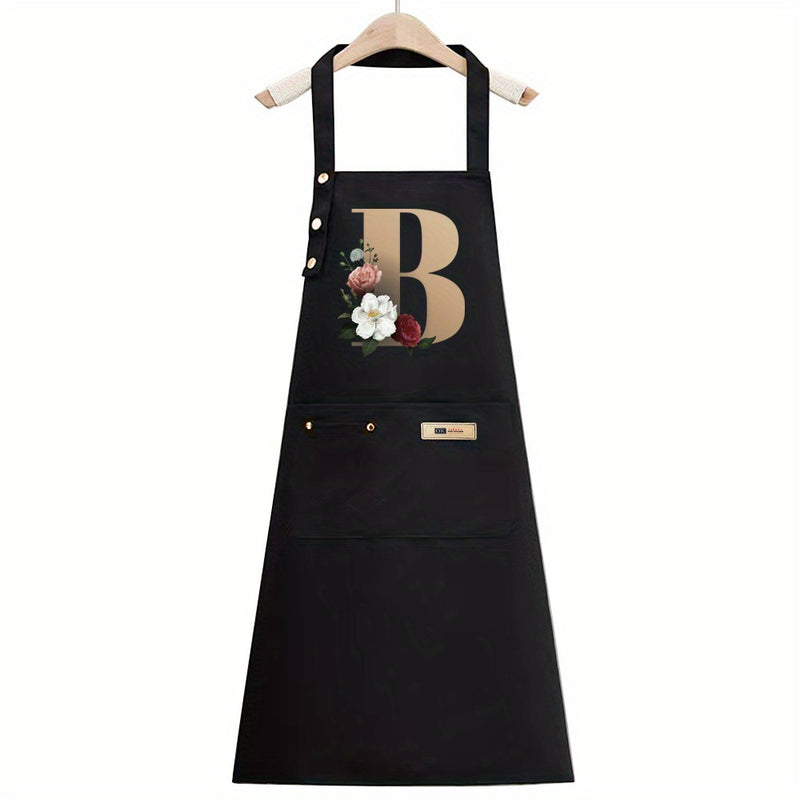 Un delantal de poliéster con correas ajustables para los hombros y bolsillos espaciosos, ideal para cocinar, jardinería, pintura, hornear y uso en restaurantes; un artículo imprescindible para los regalos navideños, especialmente para Navidad.
