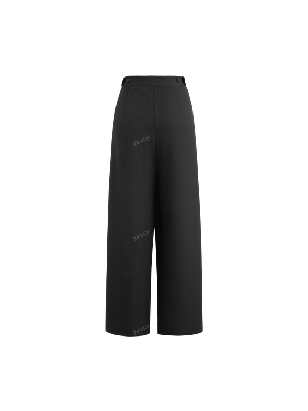 Pantalon palazzo de pierna recta holgado de alta gama con drapeado y correa, nuevos pantalones de vestir de otono e invierno con estilo elegante y casual de longitud hasta el suelo para el trabajo