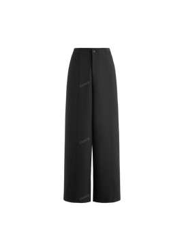 Pantalon palazzo de pierna recta holgado de alta gama con drapeado y correa, nuevos pantalones de vestir de otono e invierno con estilo elegante y casual de longitud hasta el suelo para el trabajo