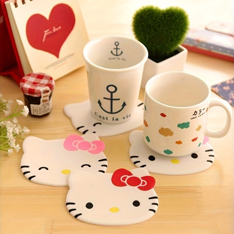 Posavasos resistentes al calor de Sanrio for hello kitty, 1 pieza de alfombrillas de aislamiento térmico de dibujos animados, juego de posavasos antideslizantes.