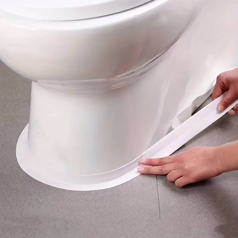 Rollo de Cinta Adhesiva Blanca Autoadhesiva con Tapa Impermeable para Baño y Cocina, Tira Selladora Ideal para Lavabo del Baño y Cocina, Accesorios de Baño Súper Pegajosos