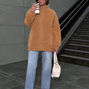 Chaqueta oversize de felpa color amarillo mostaza