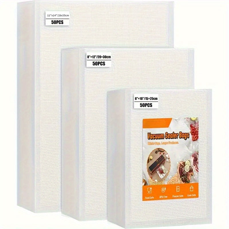 Bolsa de vacío para alimentos de varios tamaños Bolsa de vacío para sellar alimentos Embalaje de vacío para alimentos Bolsa de sellado de vacío desechable Accesorios de cocina, Bolsa de sellado de vacío desechable - Duradera, organización de cocina multi
