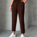 Pantalones petite con cordon, bolsillos en diagonal
