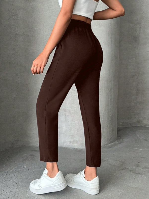 Pantalones petite con cordon, bolsillos en diagonal