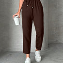 Pantalones petite con cordon, bolsillos en diagonal