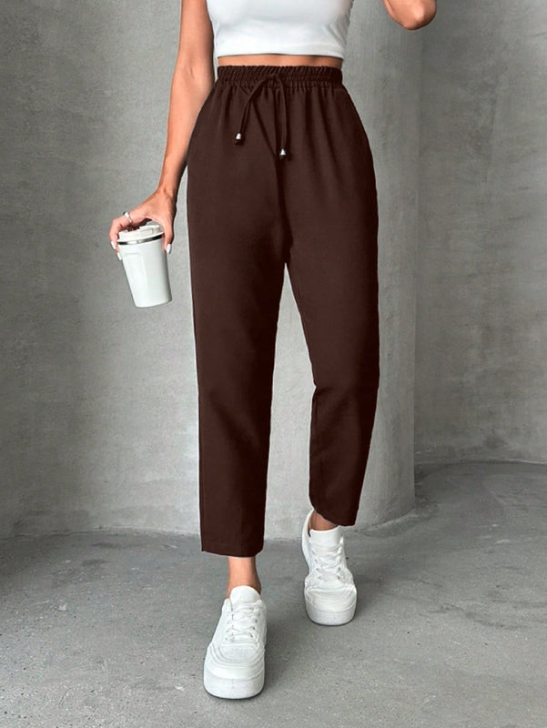 Pantalones petite con cordon, bolsillos en diagonal