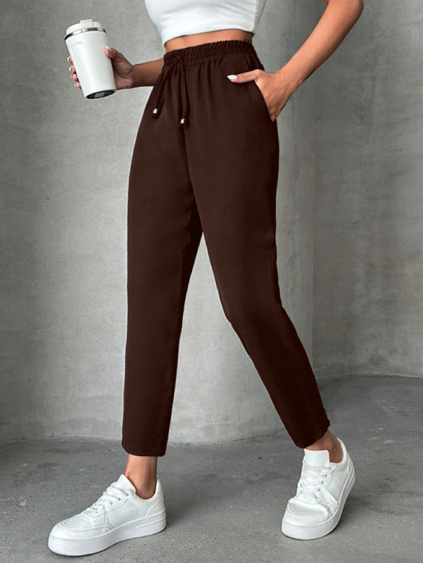 Pantalones petite con cordon, bolsillos en diagonal