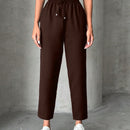 Pantalones petite con cordon, bolsillos en diagonal