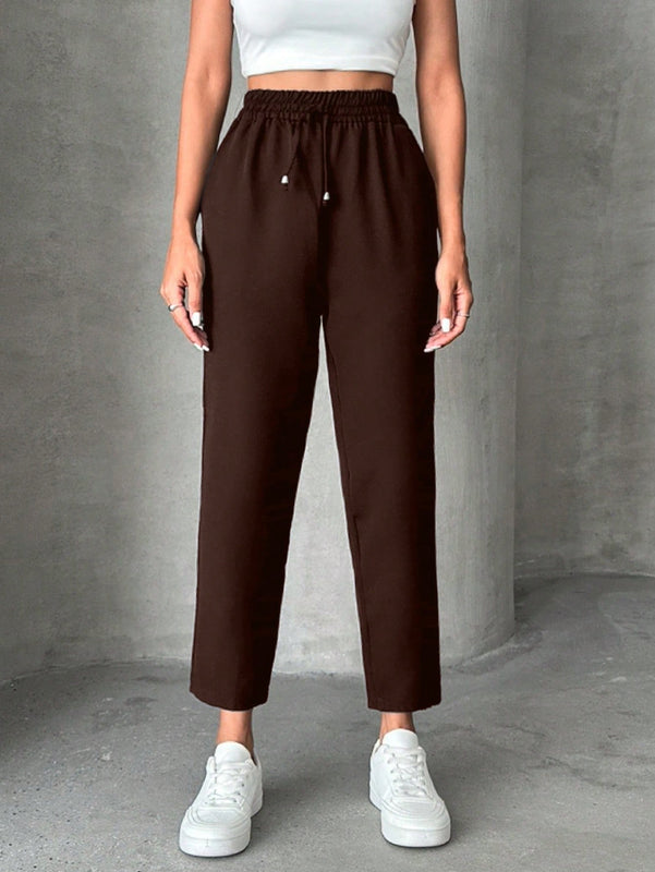 Pantalones petite con cordon, bolsillos en diagonal