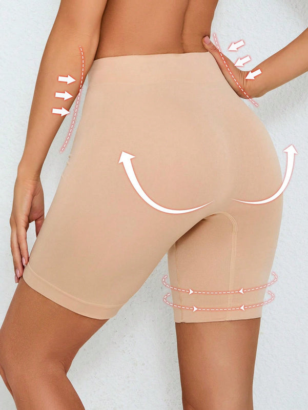 Pantalones cortos sin costuras con control de abdomen y tiro medio alto para mujeres, con una entrepierna de 5 pulgadas, pantalones cortos de ciclismo anti-rozaduras