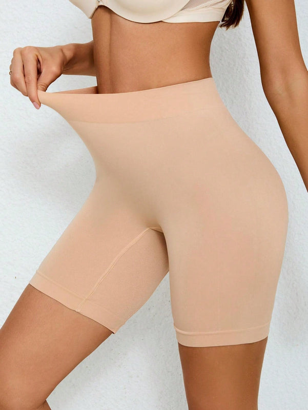 Pantalones cortos sin costuras con control de abdomen y tiro medio alto para mujeres, con una entrepierna de 5 pulgadas, pantalones cortos de ciclismo anti-rozaduras