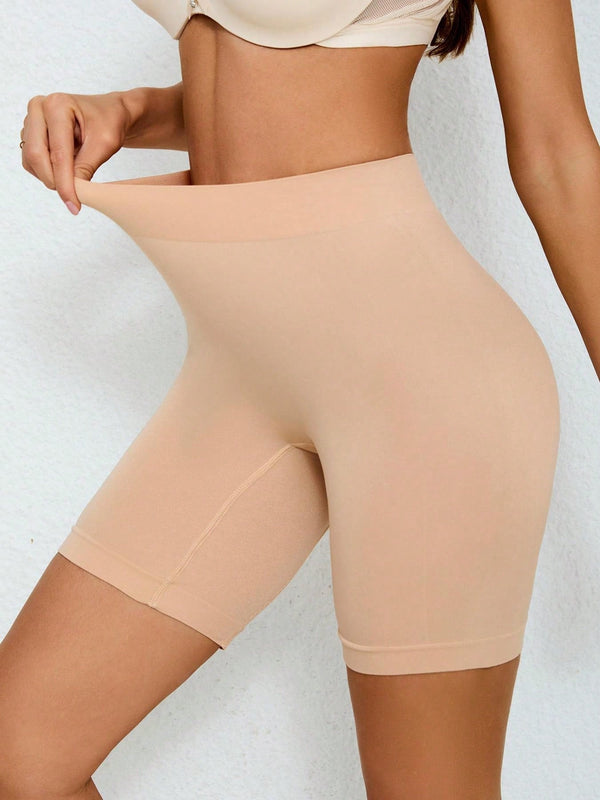 Pantalones cortos sin costuras con control de abdomen y tiro medio alto para mujeres, con una entrepierna de 5 pulgadas, pantalones cortos de ciclismo anti-rozaduras