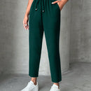 Pantalones petite con cordon, bolsillos en diagonal