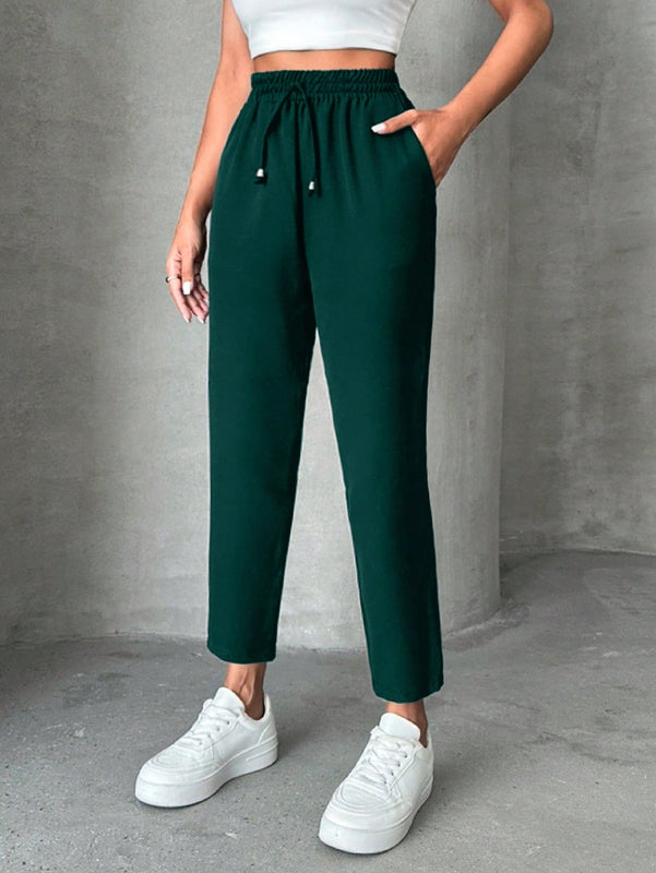 Pantalones petite con cordon, bolsillos en diagonal