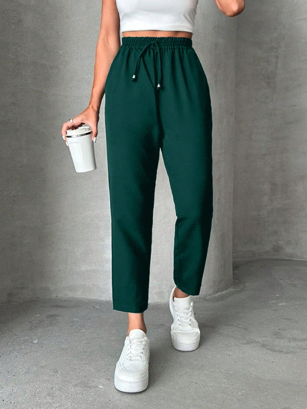 Pantalones petite con cordon, bolsillos en diagonal