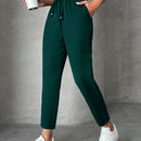 Pantalones petite con cordon, bolsillos en diagonal