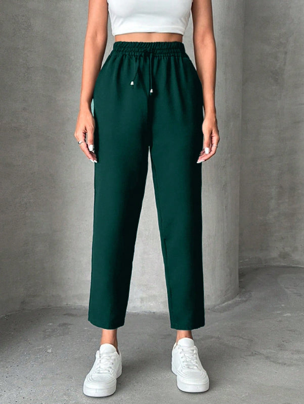 Pantalones petite con cordon, bolsillos en diagonal