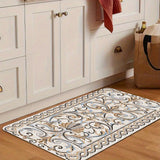 Alfombra de cocina gruesa de 1 pieza y 1.1 cm, estampada con patrón, engrosada y resistente al desgaste adecuada para la cocina, sala de estar, porche, balcón y decoración del hogar
