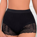 3 piezas pantis de cintura alta con encaje y control de barriga, bragas sexy levanta pompis