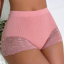 3 piezas pantis de cintura alta con encaje y control de barriga, bragas sexy levanta pompis