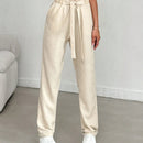 Pantalones de pierna ancha con cintura elastica para mujeres