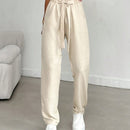 Pantalones de pierna ancha con cintura elastica para mujeres