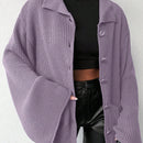 Cardigan de manga larga con botones y cuello para mujer, de estilo minimalista