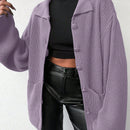 Cardigan de manga larga con botones y cuello para mujer, de estilo minimalista