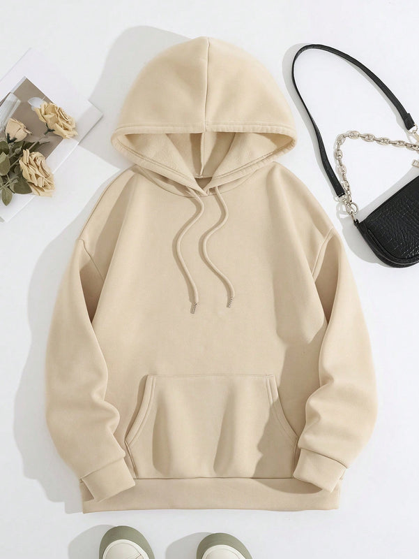 Lune sudadera con capucha informal para mujer con estampado de letra y pata de perro, para otono/invierno