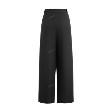 Pantalon palazzo de pierna recta holgado de alta gama con drapeado y correa, nuevos pantalones de vestir de otono e invierno con estilo elegante y casual de longitud hasta el suelo para el trabajo