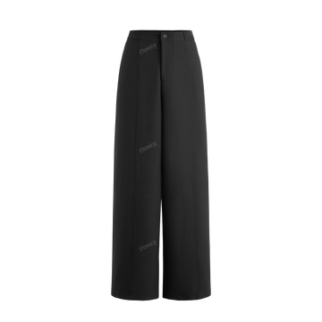 Pantalon palazzo de pierna recta holgado de alta gama con drapeado y correa, nuevos pantalones de vestir de otono e invierno con estilo elegante y casual de longitud hasta el suelo para el trabajo