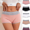 Set de 5 piezas de ropa interior informal para mujer, tipo hipster, con bloques de color y transpirable
